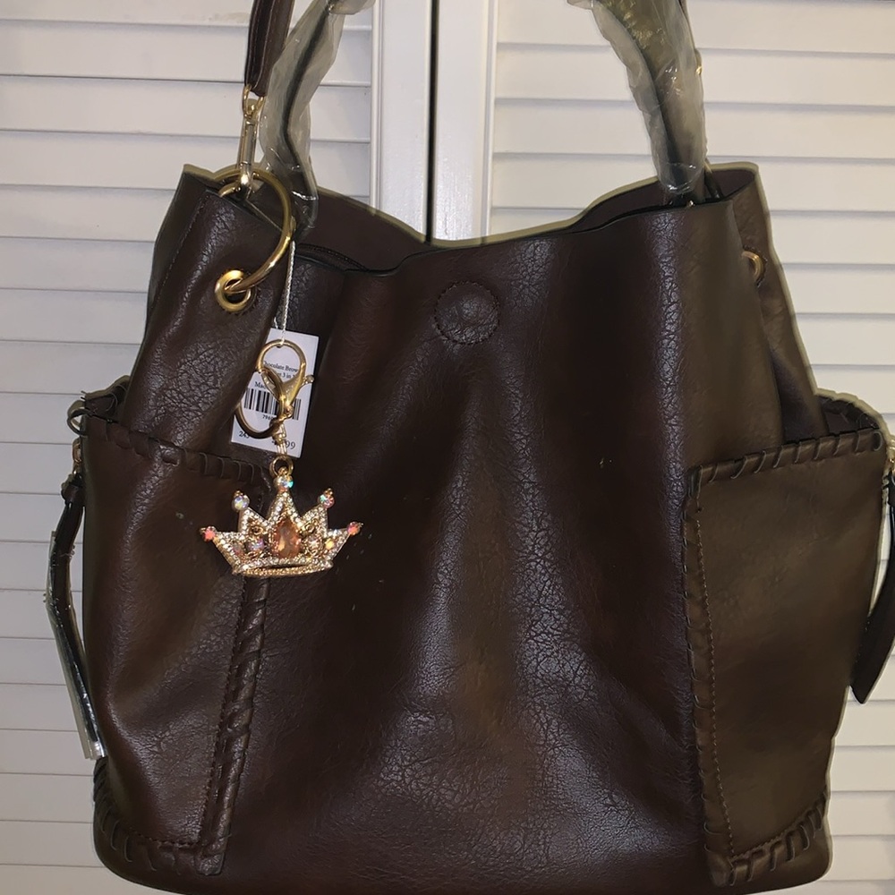 Elegant 3 in 1 Brown Women's Bag Set nwt